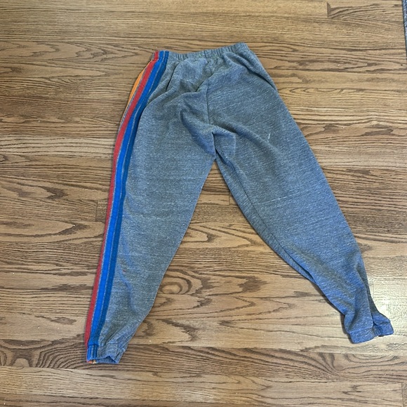 Aviator Nation Grey sweatpants with multicolored stripes - Picture 2 of 2